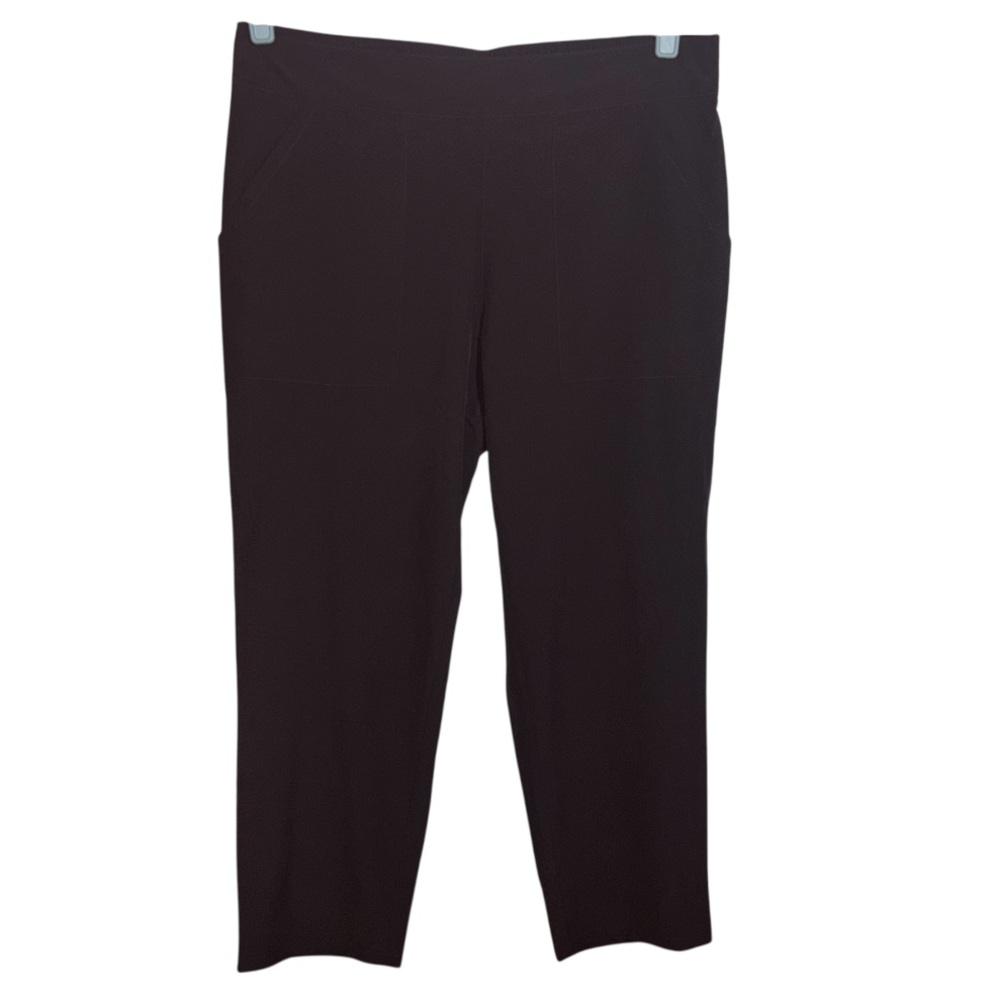 Rafaella Pants Comfort Cropped Black Flat Front Lightweight Pockets Size Large